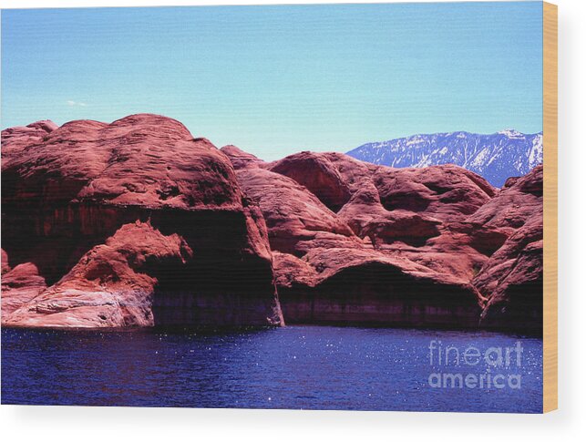 Navajo Mountain Wood Print featuring the photograph Lake Powell and Navajo Mountain by Thomas R Fletcher