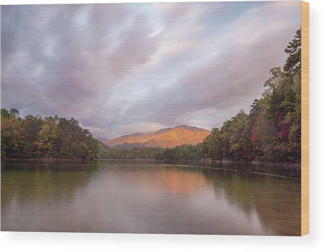 Storm Wood Print featuring the photograph Lake Santeetlah Sunrise by Joe Leone