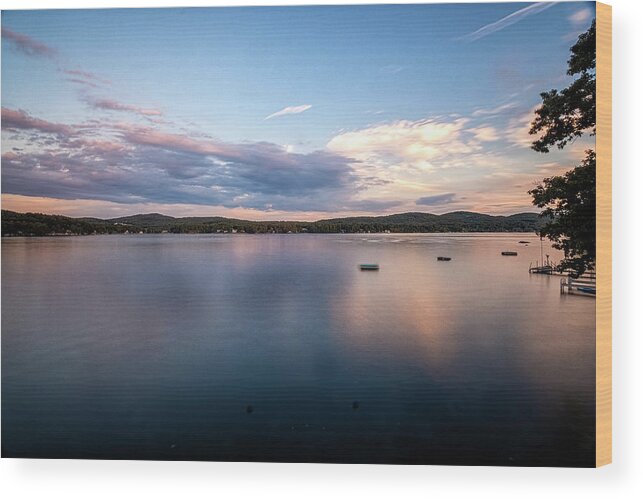 Spofford Lake New Hampshire Wood Print featuring the photograph Lake Sunset by Tom Singleton