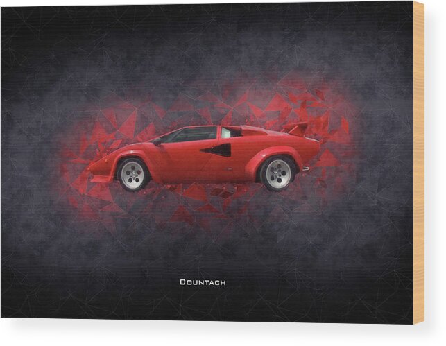 Lamborghini Countach Wood Print featuring the digital art Lamborghini Countach by Airpower Art