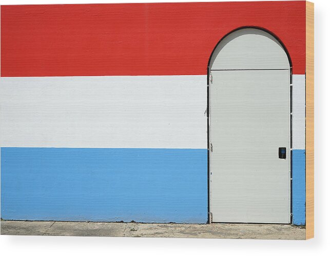 Richard Reeve Wood Print featuring the photograph Las Croabas - Red White and Blue by Richard Reeve