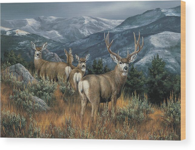 Wildlife Wood Print featuring the painting Last Glance by Wild Wings