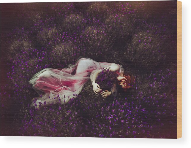 Laying Wood Print featuring the photograph Lavender Dream by Ruslan Bolgov (axe)