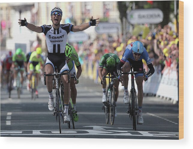 England Wood Print featuring the photograph Le Tour De France 2014 - Stage One by Doug Pensinger