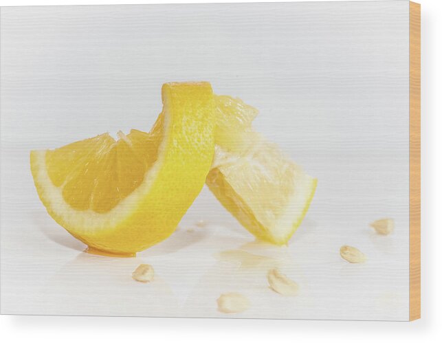 Lemon Wood Print featuring the photograph Lemon Slice by Lori Rowland