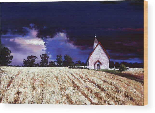 Fall Fields Wood Print featuring the pastel Let There Be Light by Dianna Ponting