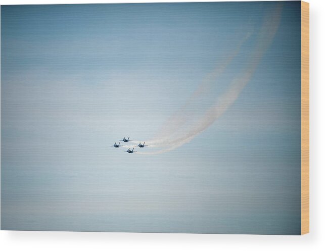 Blue Angels Wood Print featuring the photograph Leveling Out by Mark Duehmig
