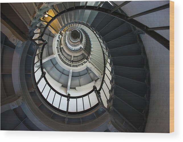Staircase Wood Print featuring the photograph Lighthouse Stairase by Robert Michaud