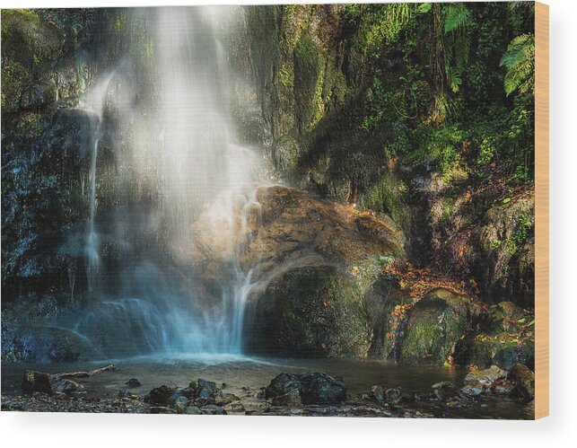 Waterfall Wood Print featuring the photograph Lights and shadows - 2 by Paul MAURICE