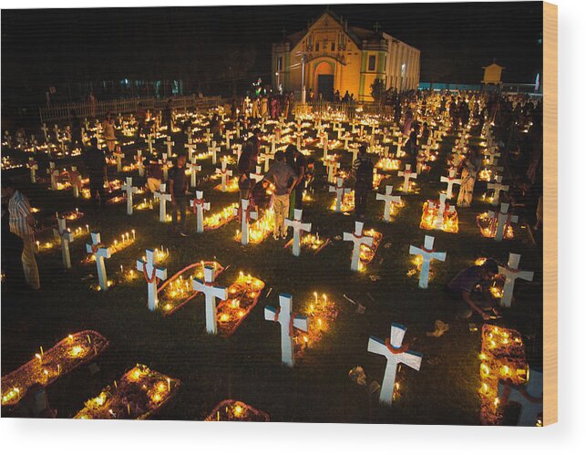 Church
Graveyard
Candle 
All Soules Day Wood Print featuring the photograph Lights Of Heaven by Saud A Faisal