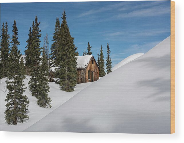 Mining Wood Print featuring the photograph Little Cabin by Angela Moyer