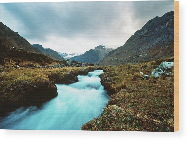 Blurred Motion Wood Print featuring the photograph Little River In The Andes by Robas