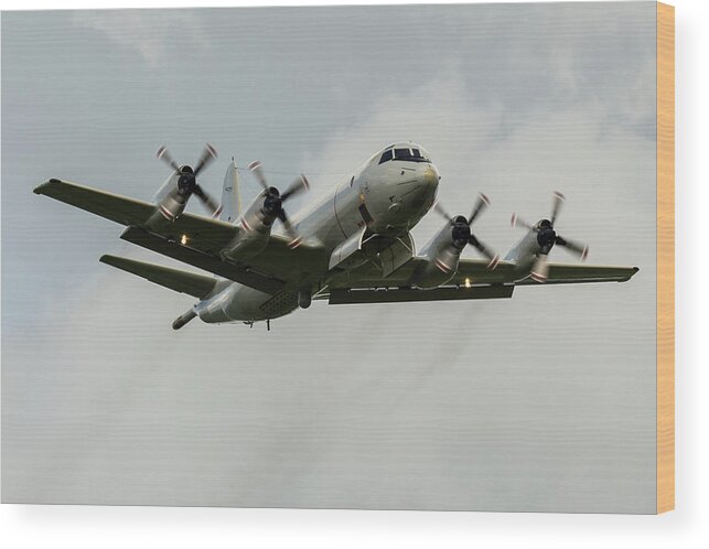 2019 Wood Print featuring the photograph Lockheed P-3C Orion bomb doors open at RAF Cosford 2019 by Scott Lyons