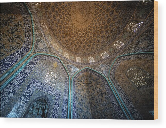 Iran Wood Print featuring the photograph Loftullah Mosque in Esfahan, Iran by Kamran Ali