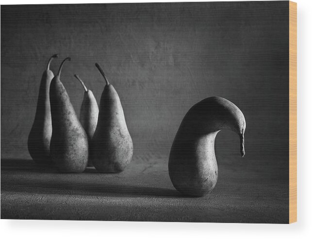 Pears Wood Print featuring the photograph Lonely by Victoria Ivanova