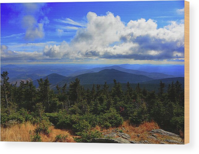 Looking Southeast From Killington Summit Wood Print featuring the photograph Looking Southeast From Killington Summit by Raymond Salani III