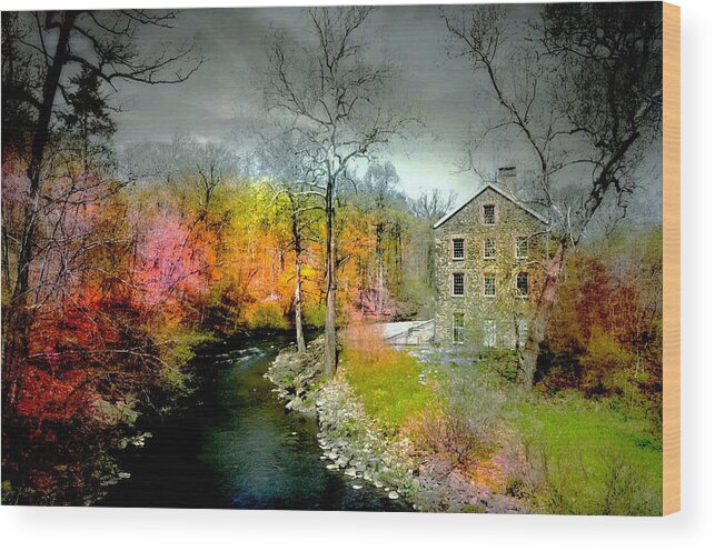 Autumn Wood Print featuring the photograph Lorillard Mill by Diana Angstadt