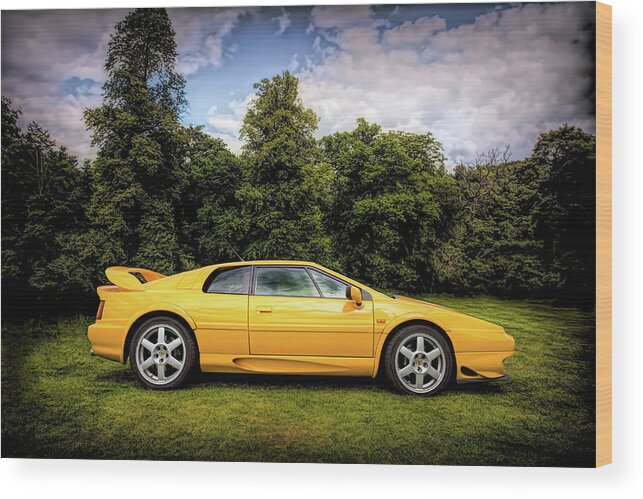 Lotus Wood Print featuring the photograph Yellow Lotus Esprit GT by Carl H Payne