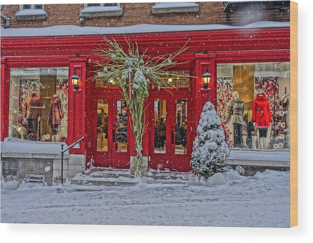 Lower Town Wood Print featuring the photograph Red Hot on a Winter's Day by Patricia Caron