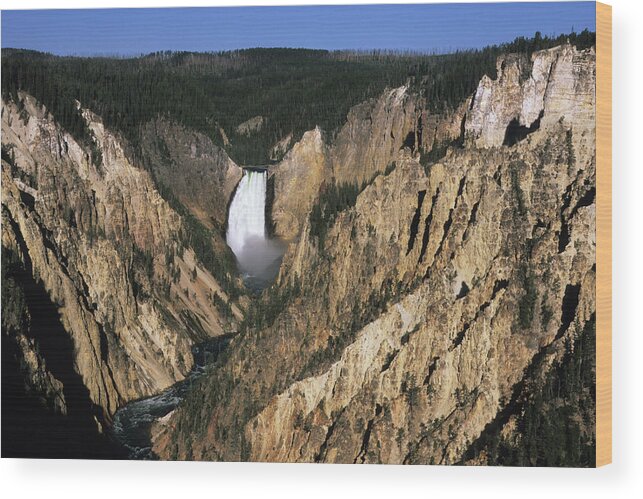 Scenics Wood Print featuring the photograph Lower Yellowstone Falls by Aimintang
