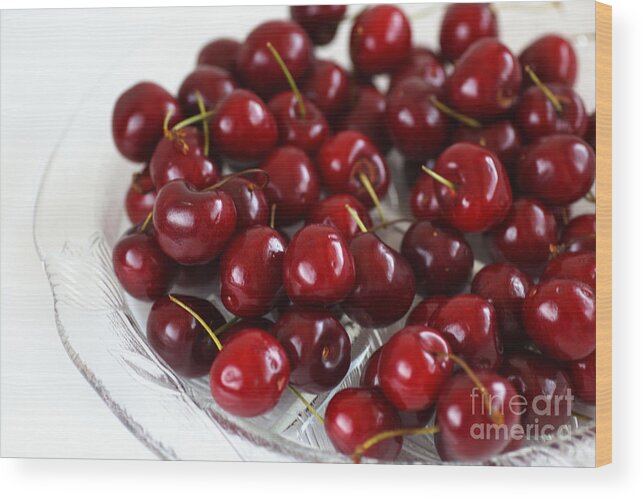 Cherries Wood Print featuring the photograph Lush Red Summer Cherries by Joy Watson
