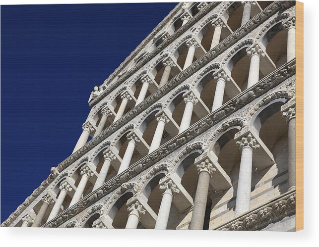 Tranquility Wood Print featuring the photograph Marble Facade Of Pisa Cathedral by Bruce Yuanyue Bi