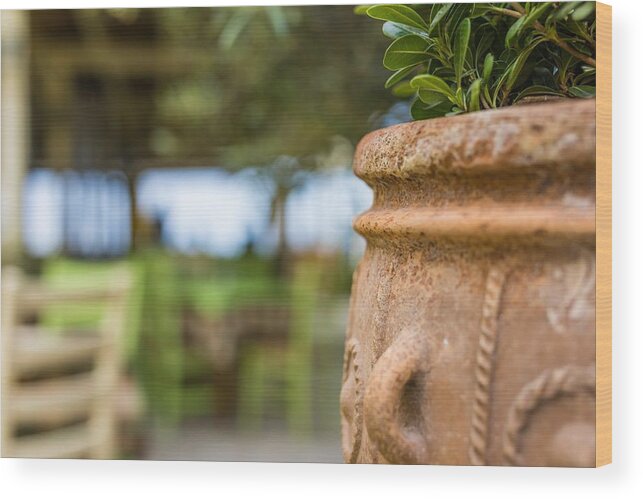 Landscape Wood Print featuring the photograph Mediterranean Restaurant With Vintage by Levente Bodo