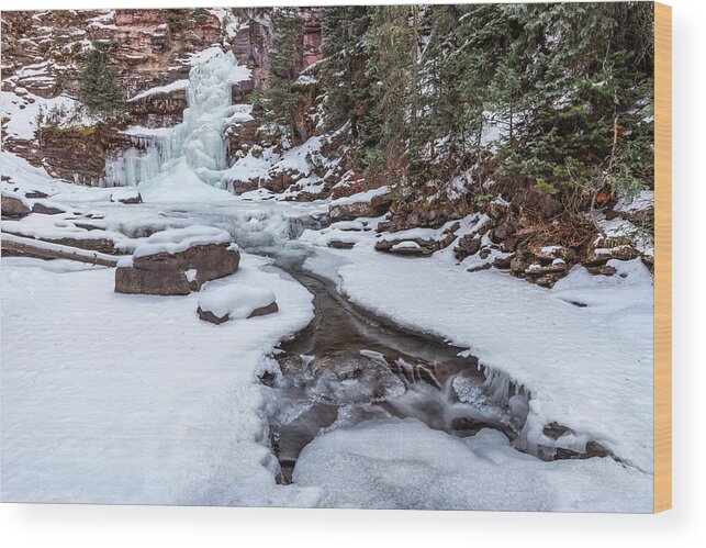 Waterfall Wood Print featuring the photograph Mermaid's Tail by Angela Moyer