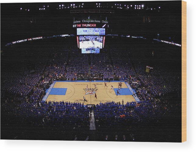 Playoffs Wood Print featuring the photograph Miami Heat V Oklahoma City Thunder - by Mike Ehrmann