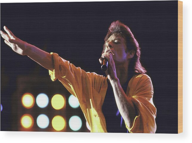 Band Wood Print featuring the photograph Mick Jagger by Dmi