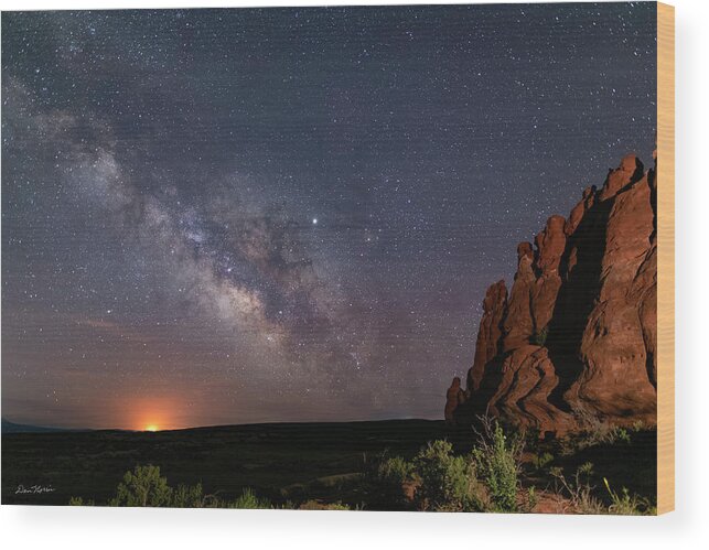 Moab Wood Print featuring the photograph Milky Way at Navajo Rocks by Dan Norris