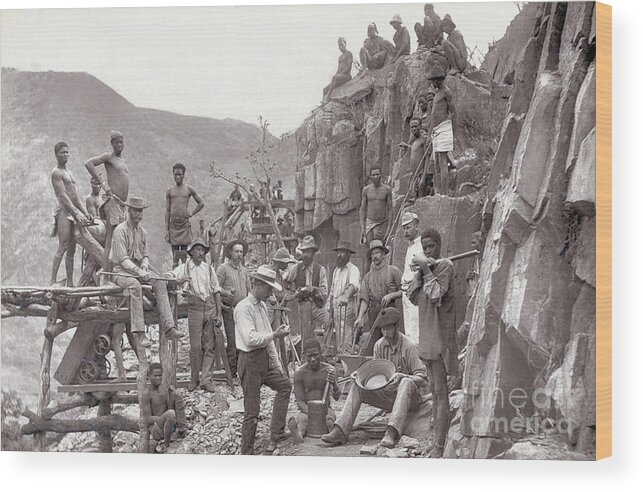 Miner Wood Print featuring the photograph Miners Outside Gold by Bettmann
