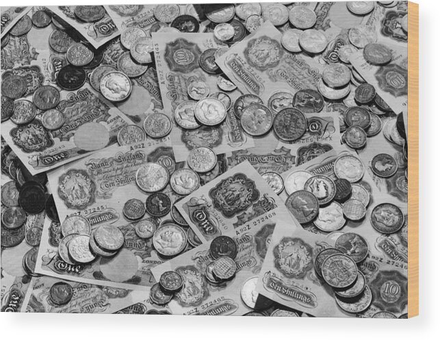 Coin Wood Print featuring the photograph Money, Money, Money by Fox Photos