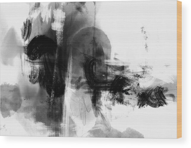 Abstract Wood Print featuring the photograph Mono Wild by 1x Studio Ii