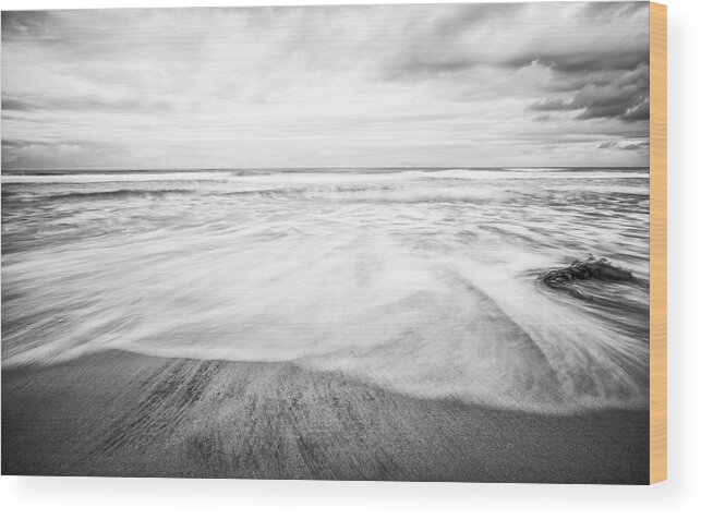 Monochrome At Mission Beach Wood Print featuring the photograph Monochrome At Mission Beach by Joseph S Giacalone