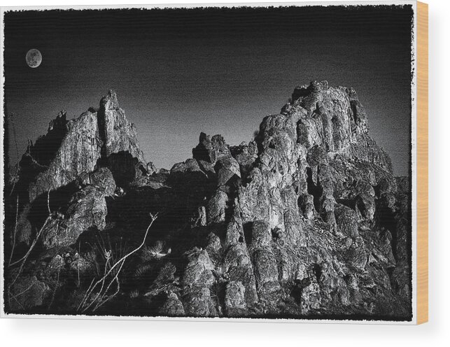 Tranquility Wood Print featuring the photograph Moonrise At Ten Bits Ranch by Dean Fikar