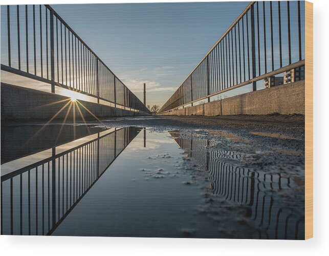 Rva Wood Print featuring the photograph Morning Sun at The Flood Wall by Doug Ash