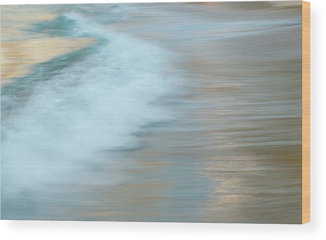 Tranquility Wood Print featuring the photograph Motion Of Surf On The Beach by Stuart Mccall