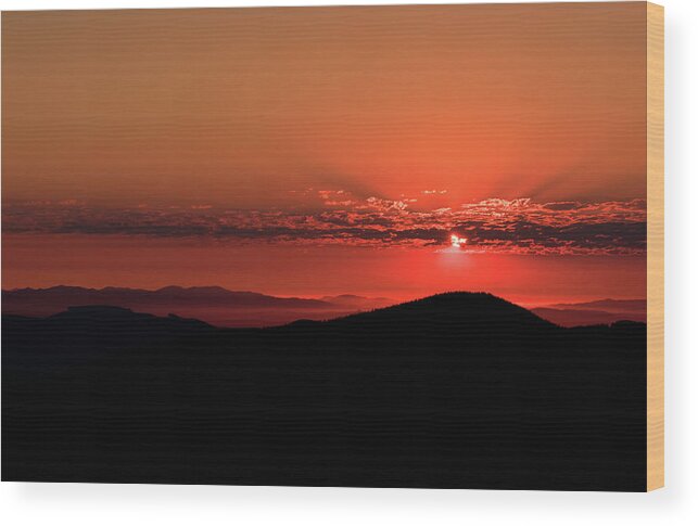 Sunset Wood Print featuring the photograph Mountain Sunset by Briand Sanderson