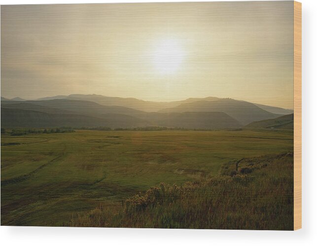 Mountain Wood Print featuring the photograph Mountains at Dawn by Nicole Lloyd