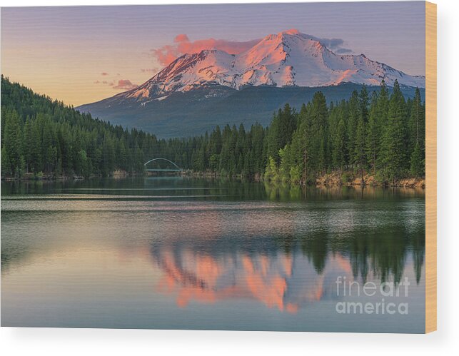 Mt Shasta Wood Print featuring the photograph Mt Shasta, California by Henk Meijer Photography