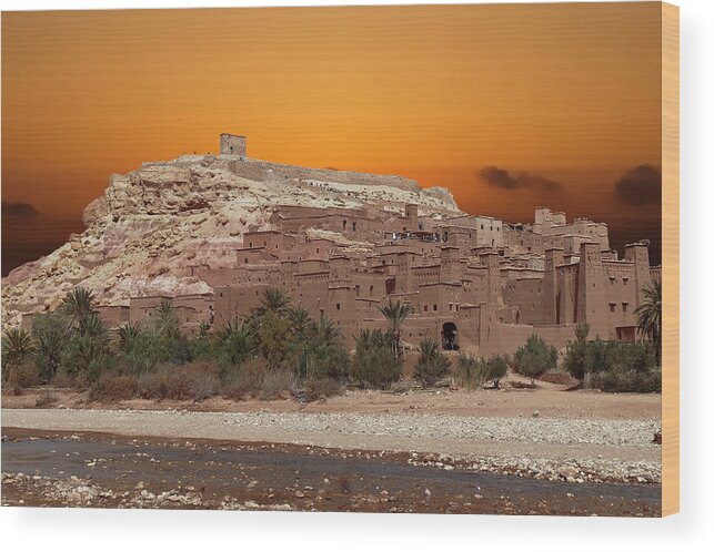 Morocco Wood Print featuring the photograph Mud brick buildings of the Ait ben Haddou by Steve Estvanik