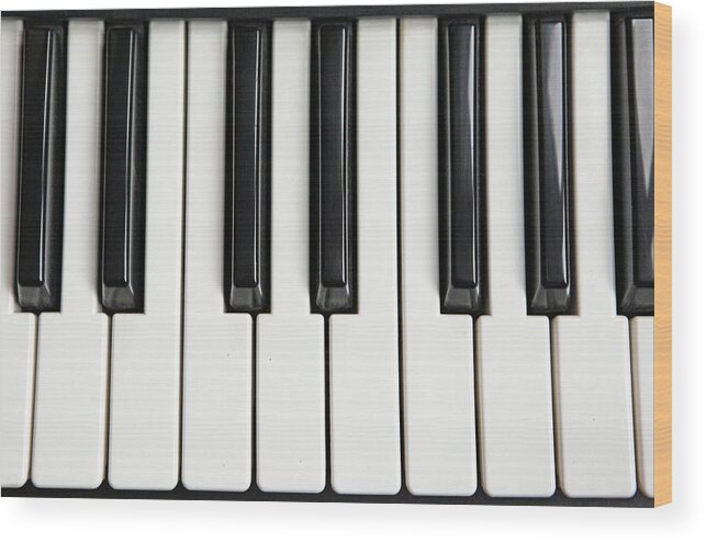 Black Color Wood Print featuring the photograph Musical Keyboard by Richard Newstead