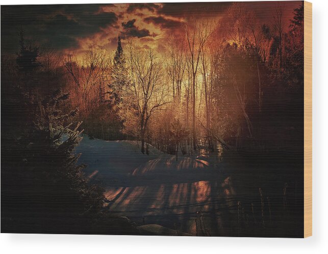 Mystic Sunset Wood Print featuring the photograph Mystic Sunset by Gwen Gibson