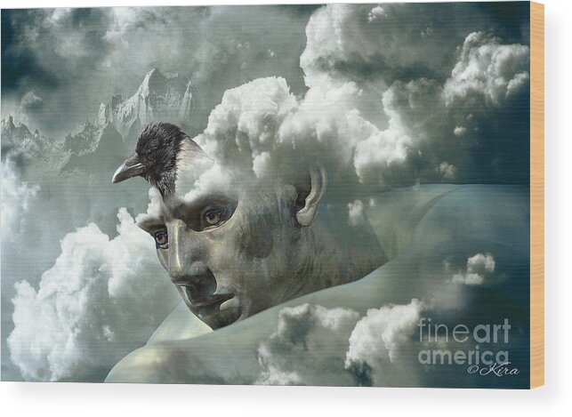 Skyscape Wood Print featuring the photograph Navigator - Aviator by Kira Bodensted