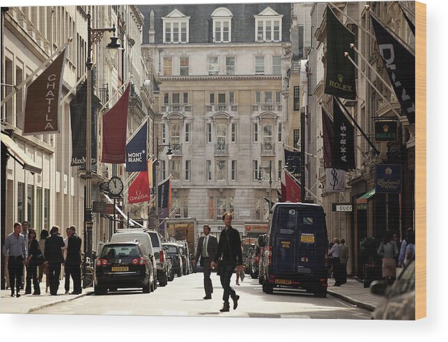 Topics Wood Print featuring the photograph New Bond Street Has Become Europes Most by Oli Scarff