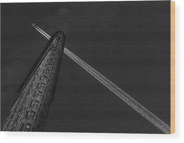 Architecture Wood Print featuring the photograph New York - Flatiron Crossing by Michael Jurek