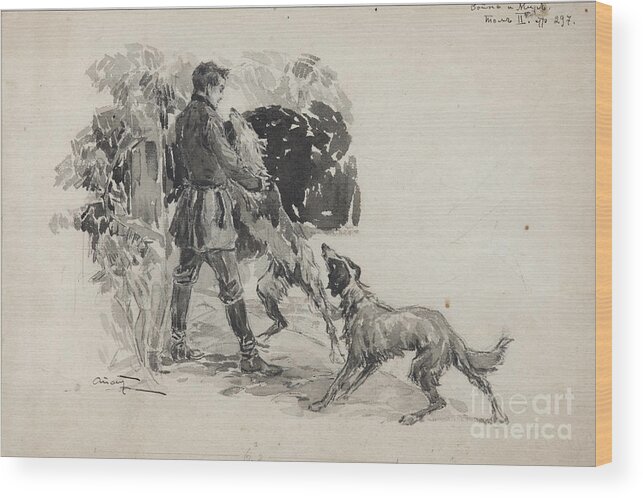 Leo Tolstoy Wood Print featuring the drawing Nikolai Rostov At The Hunt by Heritage Images