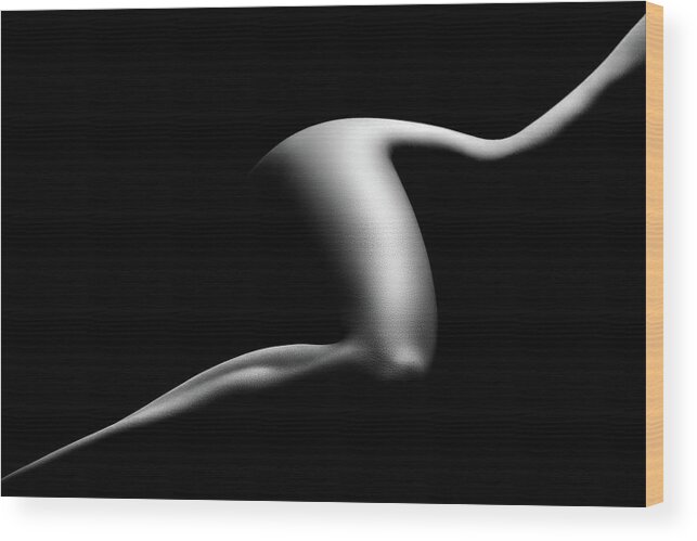 Woman Wood Print featuring the photograph Nude woman bodyscape 9 by Johan Swanepoel