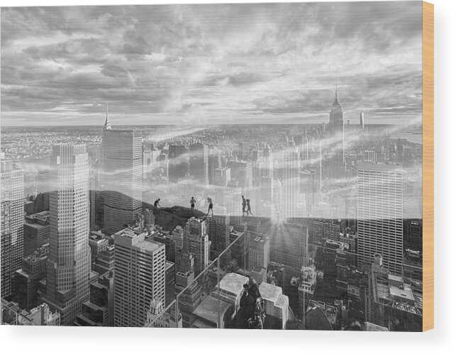 City Wood Print featuring the photograph Nyc by Irina Sen'